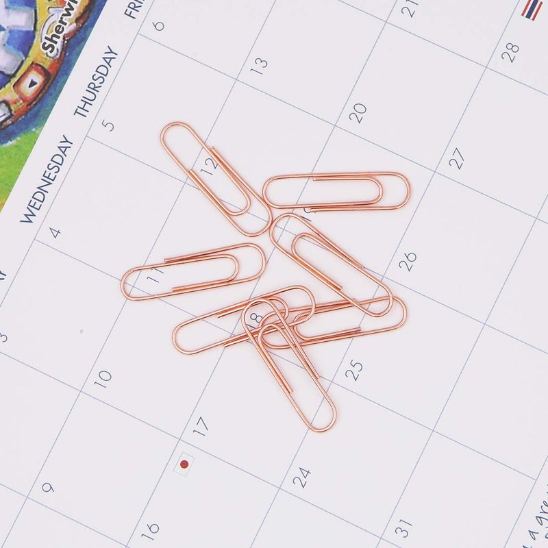 Apol 500PCS Office Stationery Set,Rose Gold Paper Clips Binder Clips Push Pins Round Head Pins 5 in 1 Box for Home School Office Supplies - Image 5